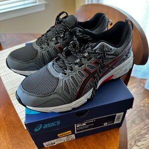 Asics Gel-Venture 7 Black and Red Athletic Shoes